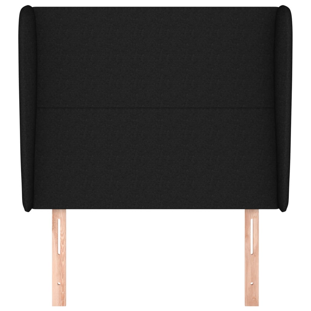 vidaXL Tăblie de pat cu aripioare, negru, 93x23x118/128 cm, textil