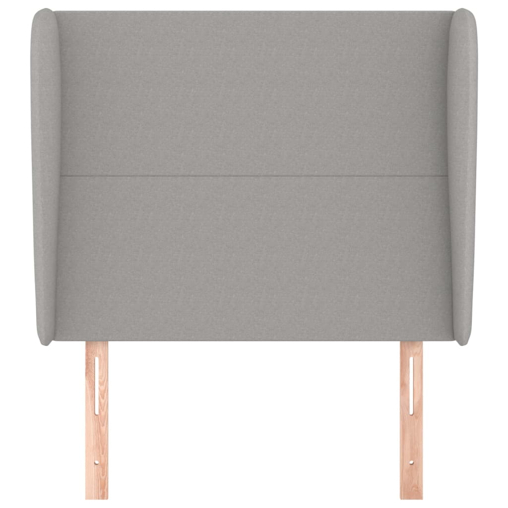 vidaXL Tăblie de pat cu aripioare gri deschis 103x23x118/128 cm textil