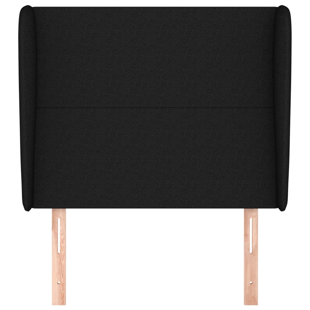 vidaXL Tăblie de pat cu aripioare, negru, 103x23x118/128 cm, textil