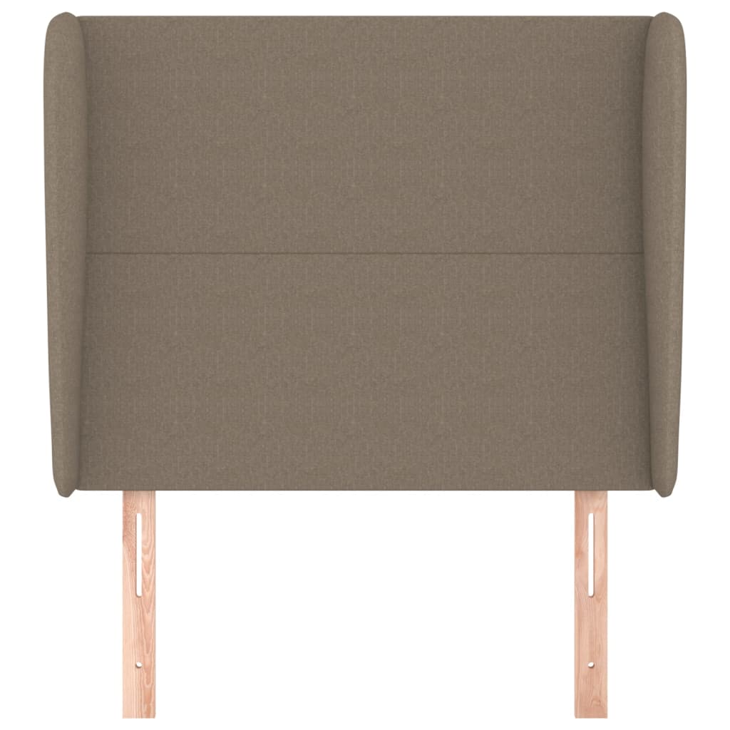 vidaXL Tăblie de pat cu aripioare gri taupe 103x23x118/128 cm textil