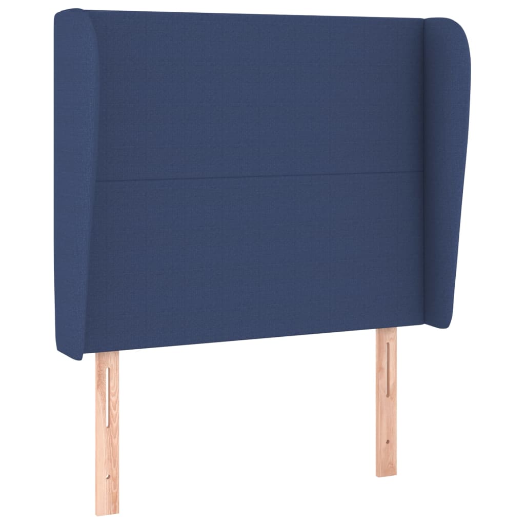 vidaXL Tăblie de pat cu aripioare, albastru, 103x23x118/128 cm, textil