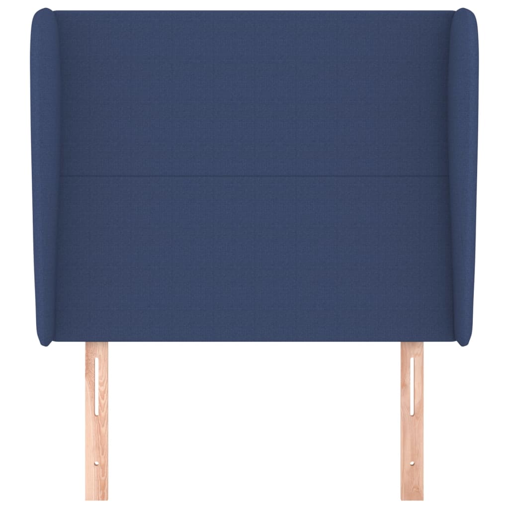 vidaXL Tăblie de pat cu aripioare, albastru, 103x23x118/128 cm, textil