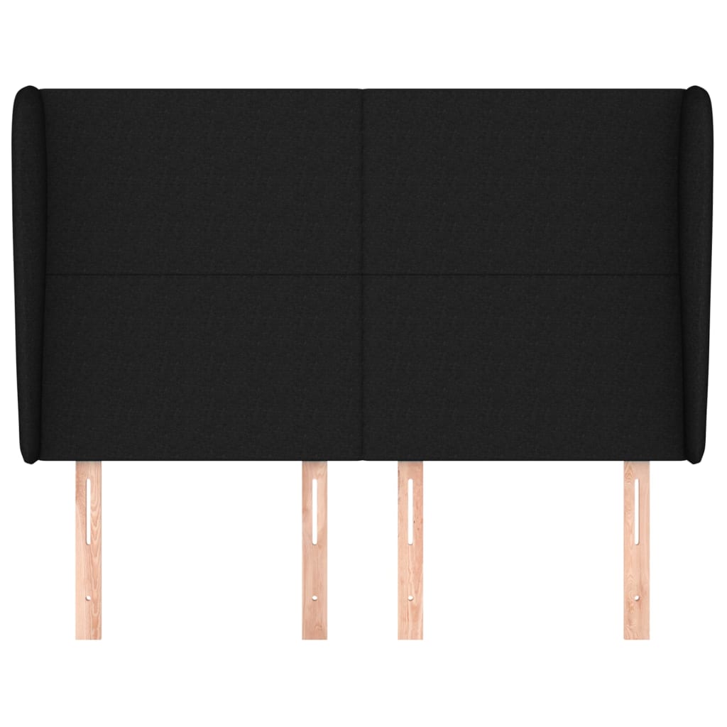 vidaXL Tăblie de pat cu aripioare, negru, 147x23x118/128 cm, textil