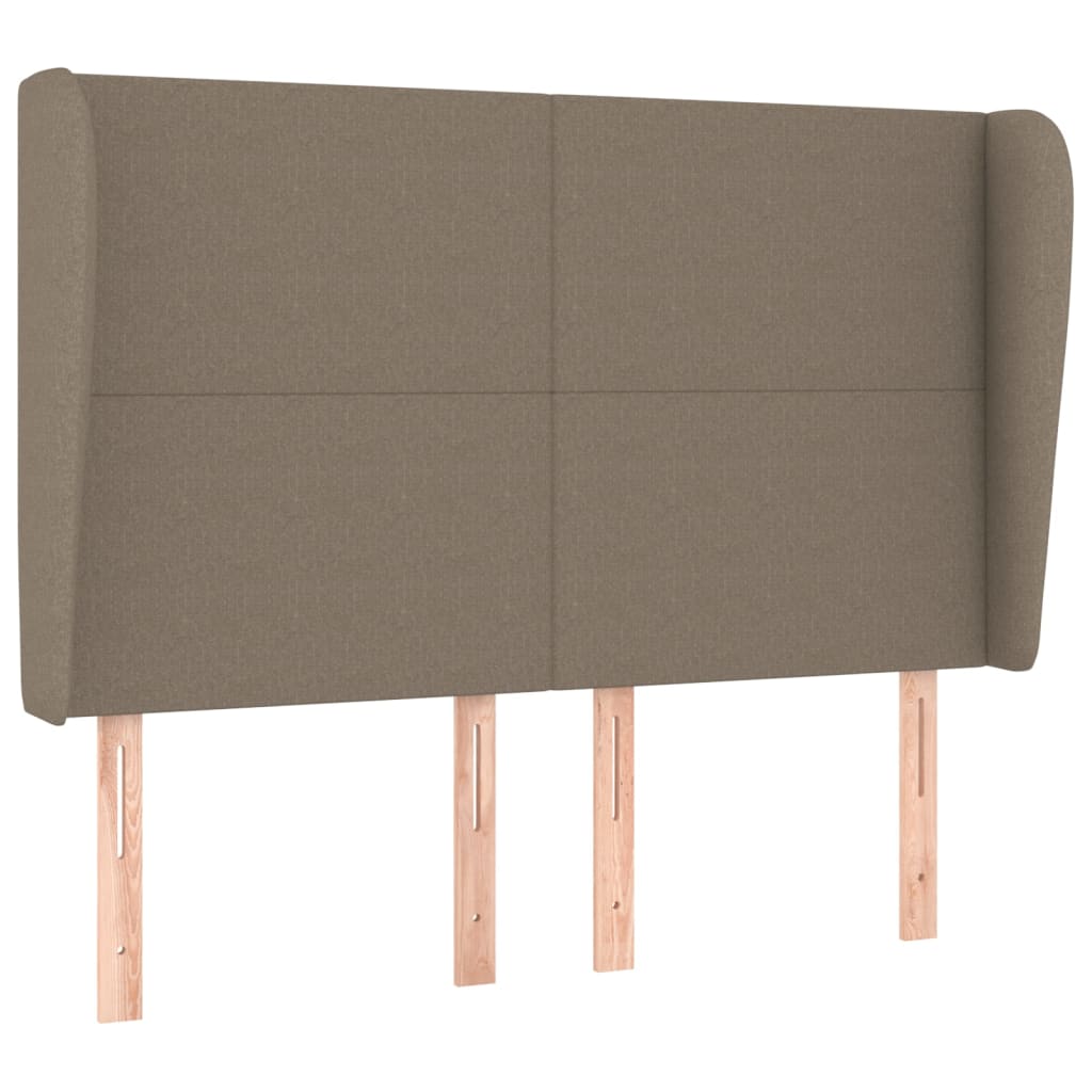 vidaXL Tăblie de pat cu aripioare gri taupe 147x23x118/128 cm textil