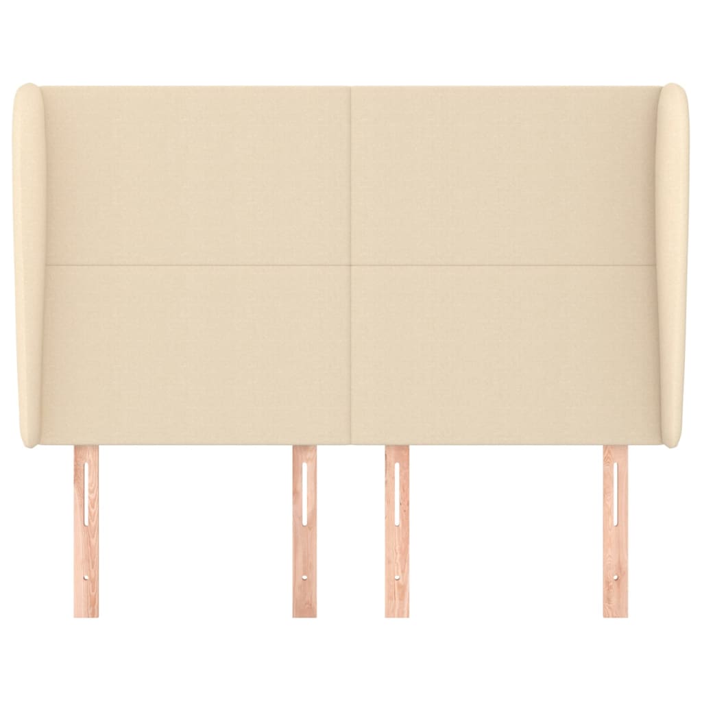 vidaXL Tăblie de pat cu aripioare, crem, 147x23x118/128 cm, textil