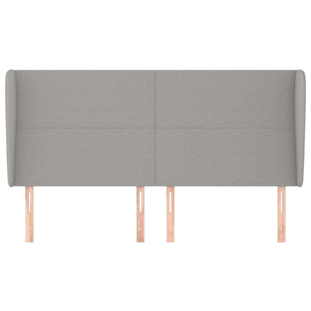 vidaXL Tăblie de pat cu aripioare gri deschis 163x23x118/128 cm textil vidaXL Tăblie de pat cu aripioare gri deschis 163x23x118/128 cm textil