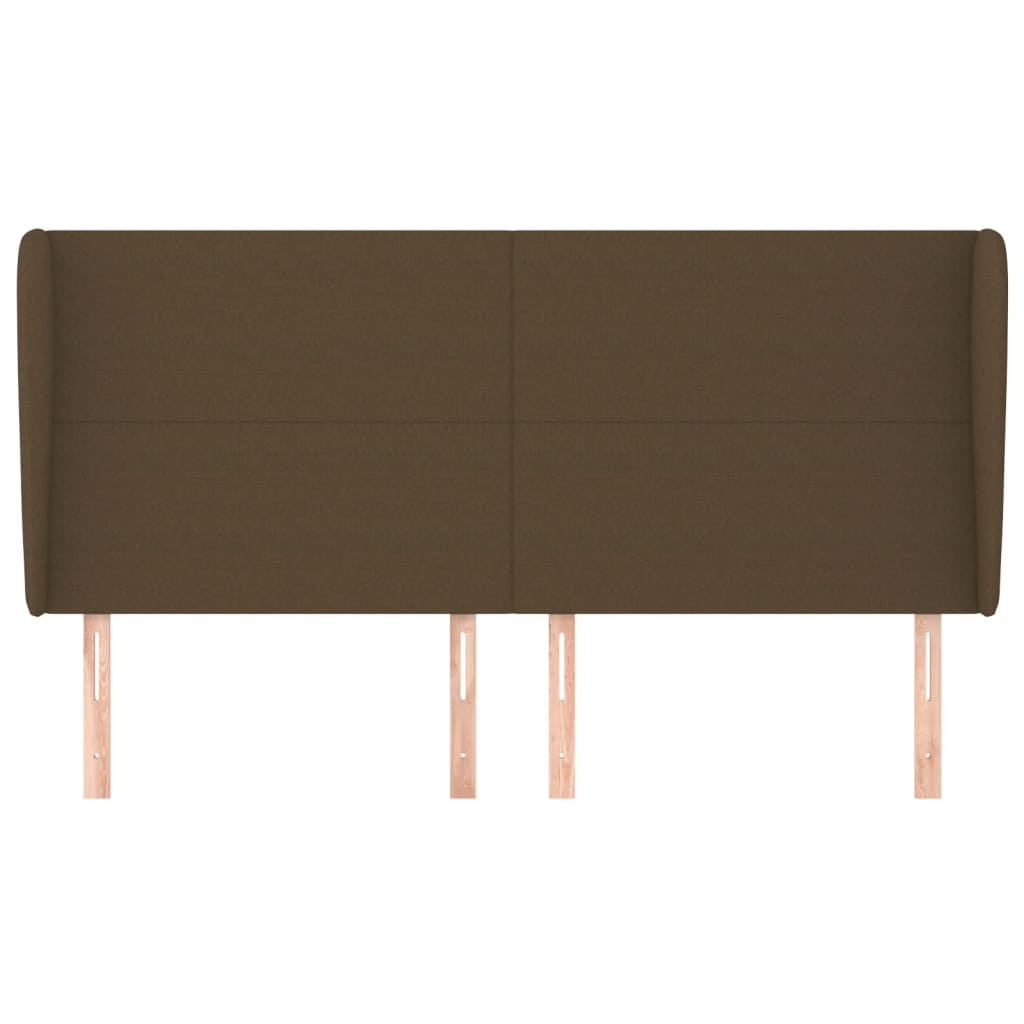 vidaXL Tăblie de pat cu aripioare maro închis 163x23x118/128 cm textil