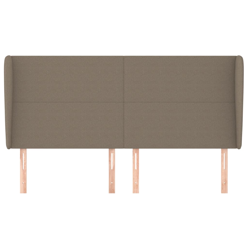 vidaXL Tăblie de pat cu aripioare gri taupe 183x23x118/128 cm textil
