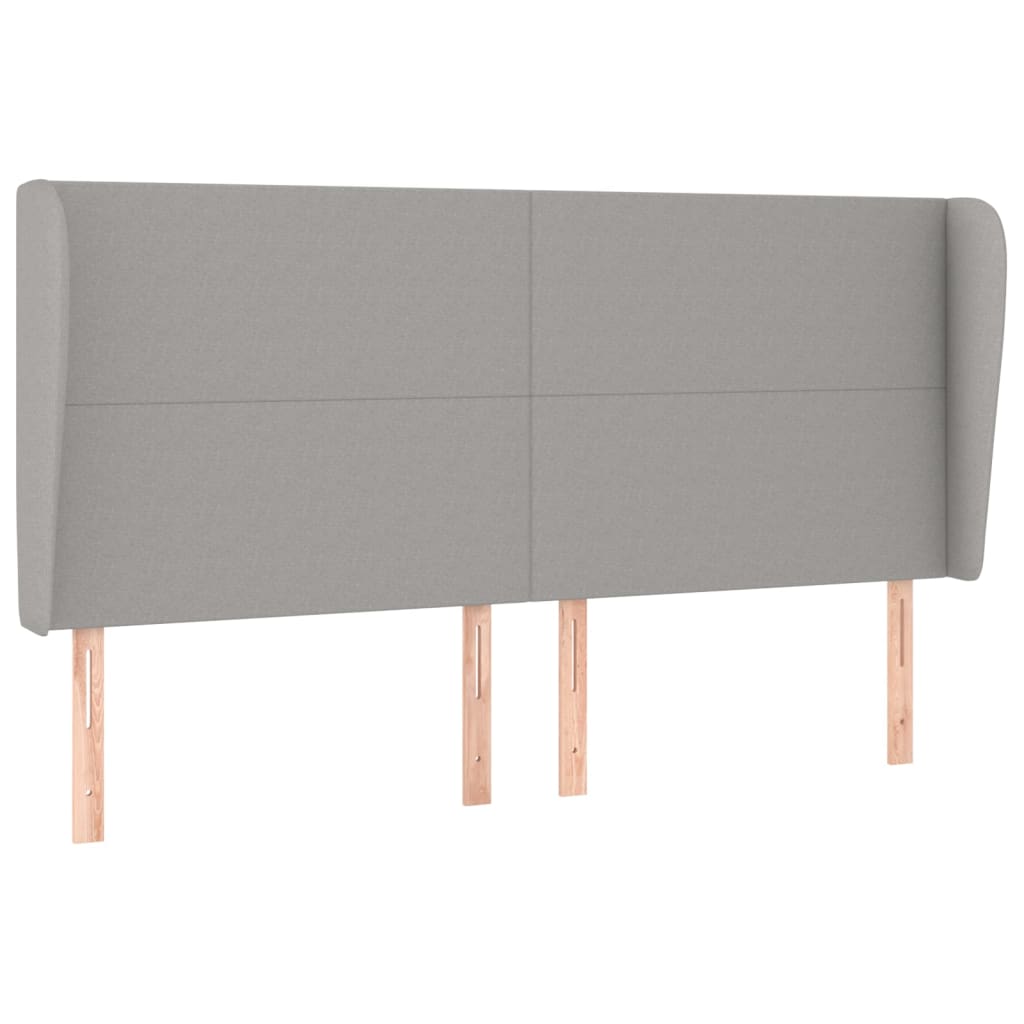 vidaXL Tăblie de pat cu aripioare gri deschis 203x23x118/128 cm textil