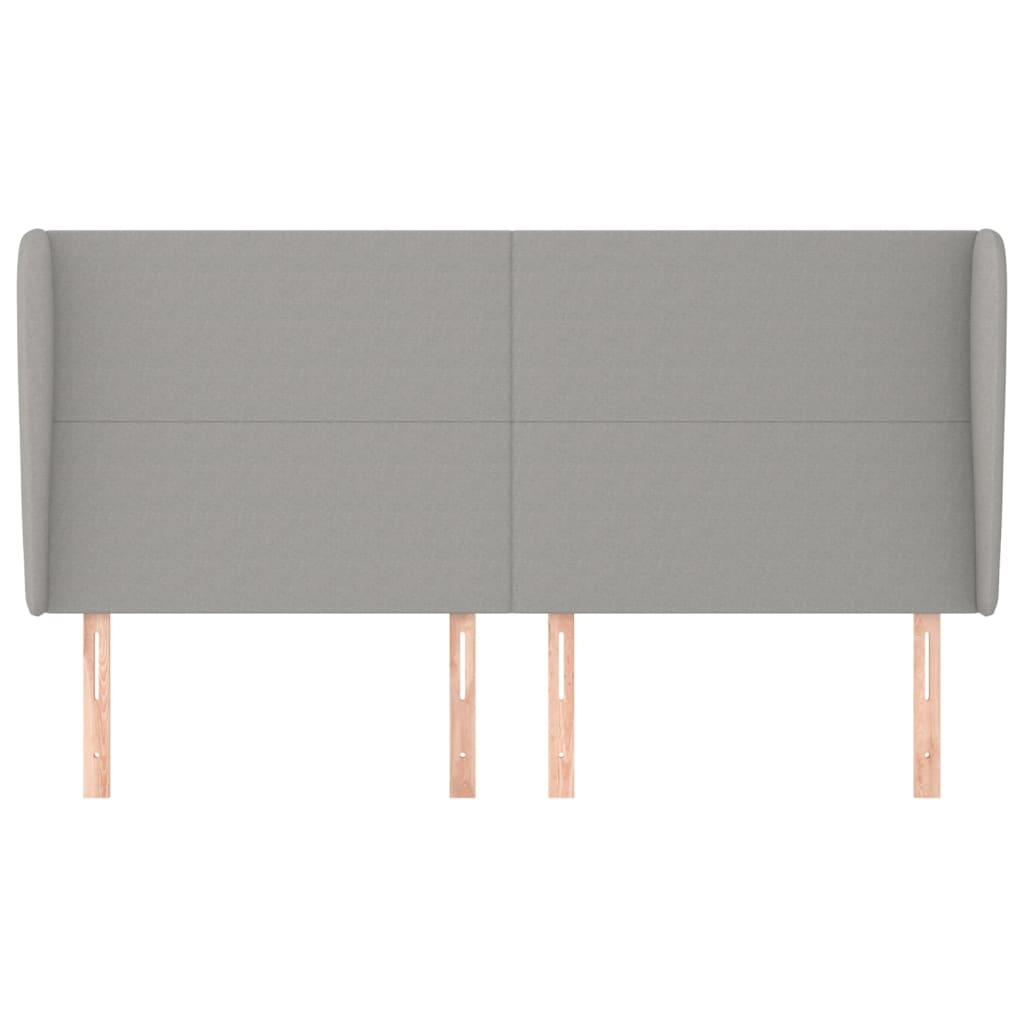 vidaXL Tăblie de pat cu aripioare gri deschis 203x23x118/128 cm textil