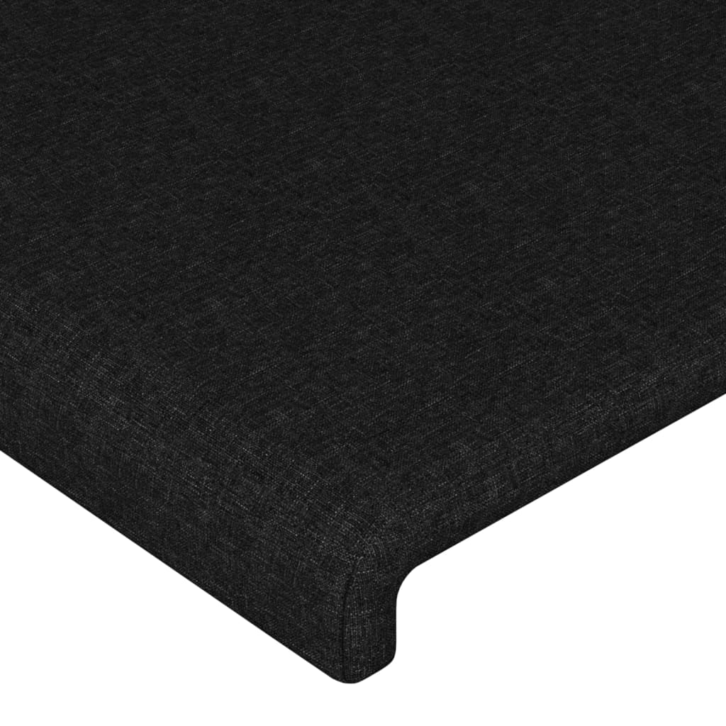 vidaXL Tăblie de pat cu aripioare, negru, 203x23x118/128 cm, textil vidaXL Tăblie de pat cu aripioare, negru, 203x23x118/128 cm, textil