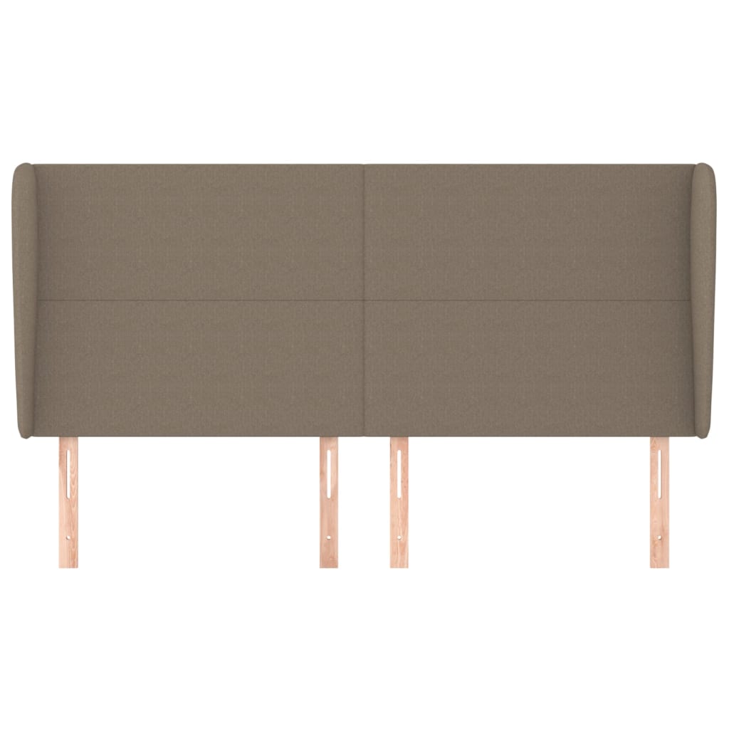 vidaXL Tăblie de pat cu aripioare gri taupe 203x23x118/128 cm textil
