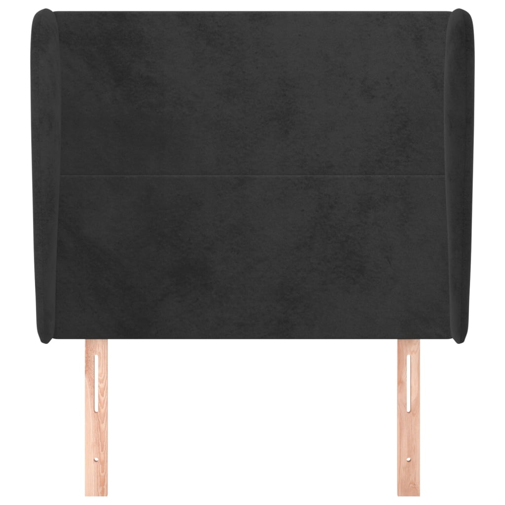vidaXL Tăblie de pat cu aripioare, negru, 83x23x118/128 cm, catifea vidaXL Tăblie de pat cu aripioare, negru, 83x23x118/128 cm, catifea