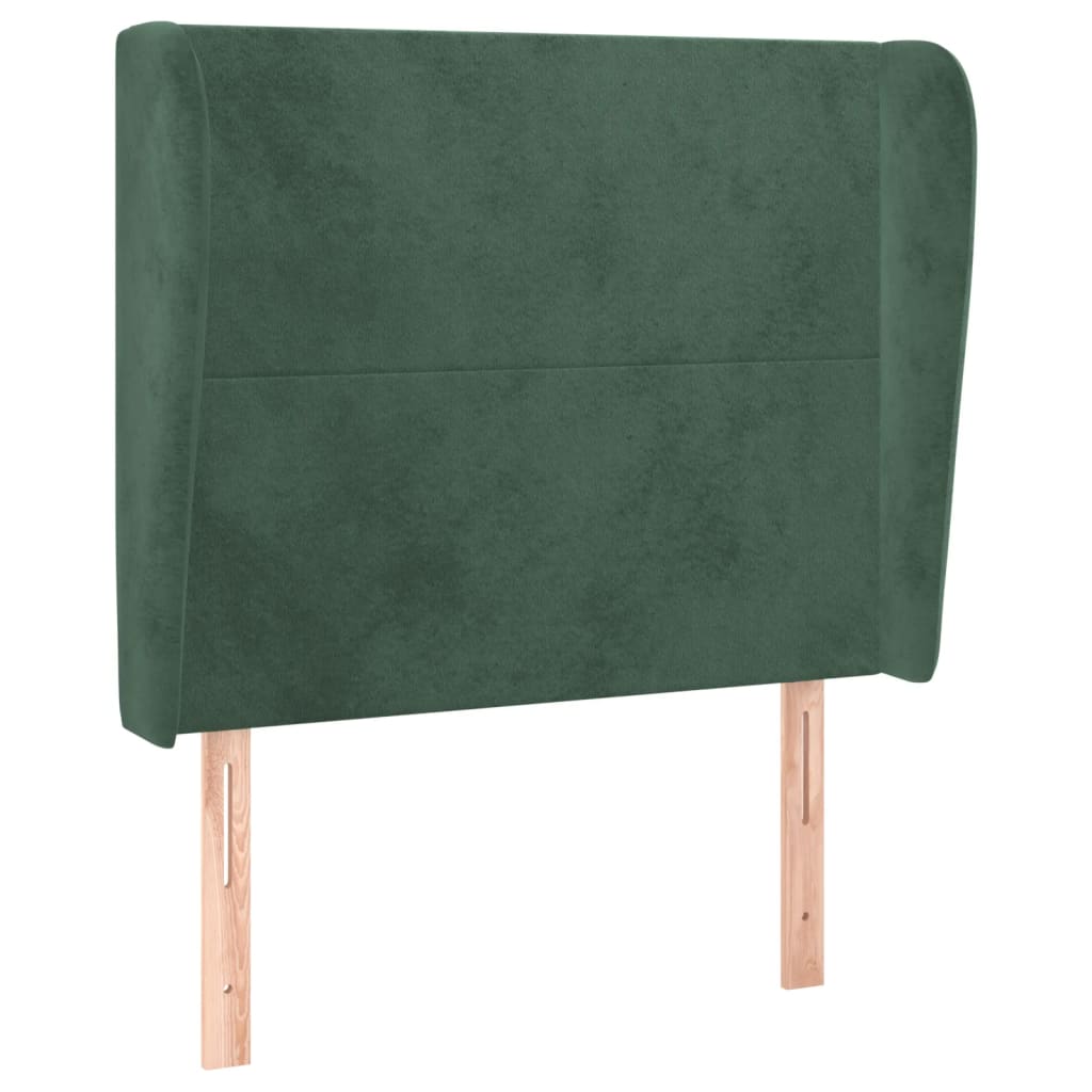 vidaXL Tăblie pat cu aripioare verde închis 83x23x118/128 cm catifea vidaXL Tăblie pat cu aripioare verde închis 83x23x118/128 cm catifea