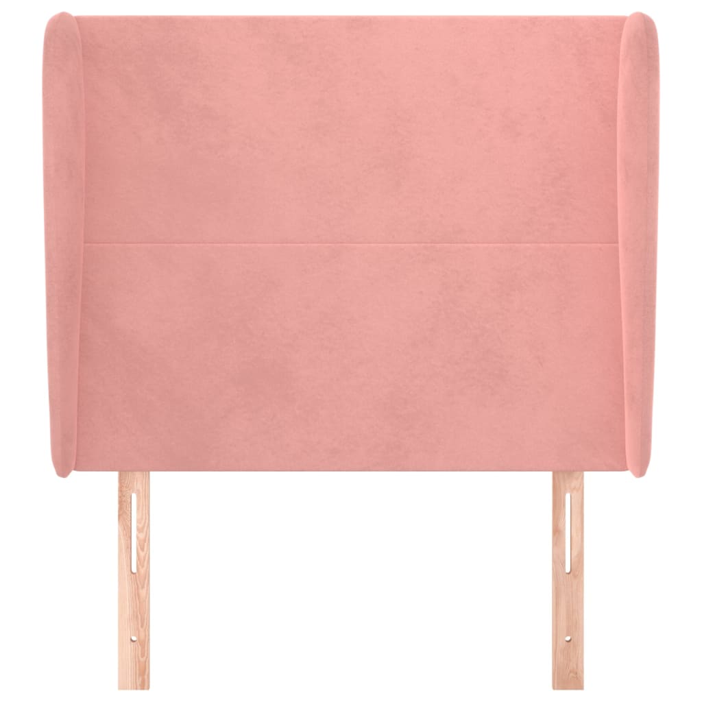 vidaXL Tăblie de pat cu aripioare, roz, 83x23x118/128 cm, catifea vidaXL Tăblie de pat cu aripioare, roz, 83x23x118/128 cm, catifea