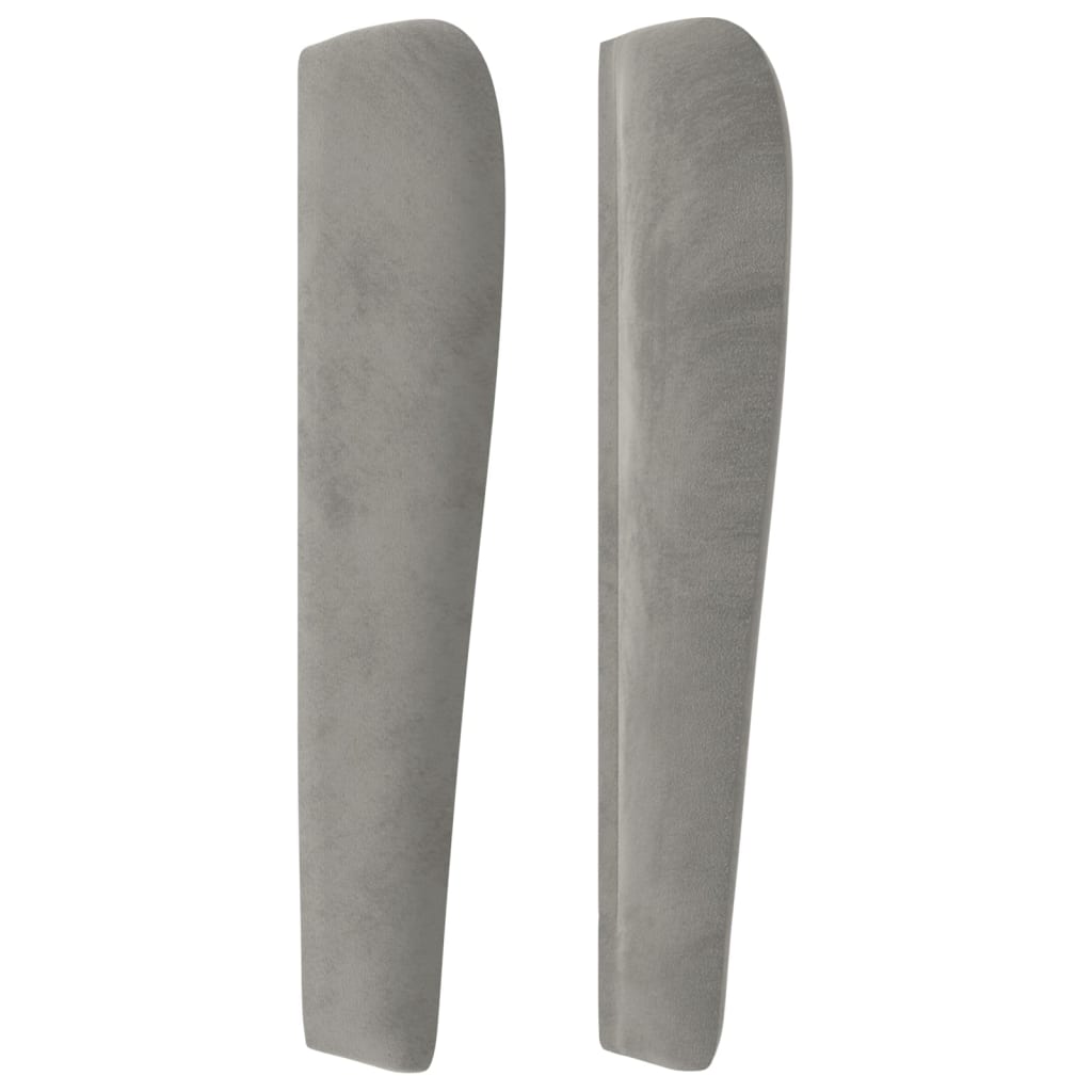 vidaXL Tăblie de pat cu aripioare gri deschis 103x23x118/128cm catifea
