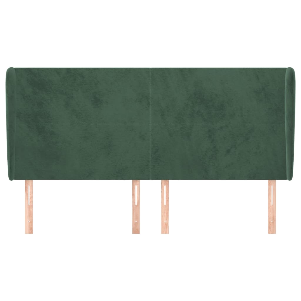 vidaXL Tăblie pat cu aripioare verde închis 183x23x118/128 cm catifea vidaXL Tăblie pat cu aripioare verde închis 183x23x118/128 cm catifea