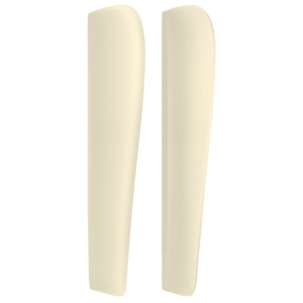 vidaXL Tăblie de pat cu aripioare, crem, 83x23x118/128 cm, piele eco