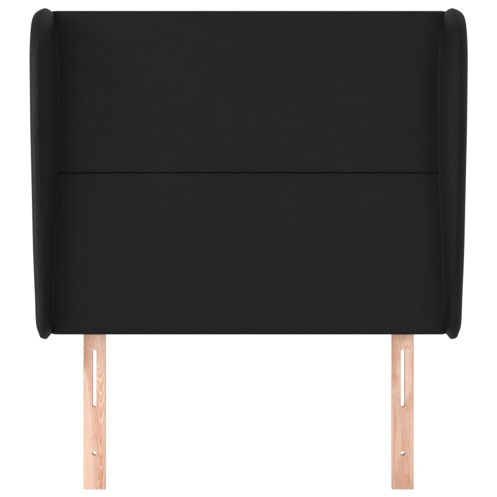 vidaXL Tăblie de pat cu aripioare, negru, 93x23x118/128 cm, piele eco