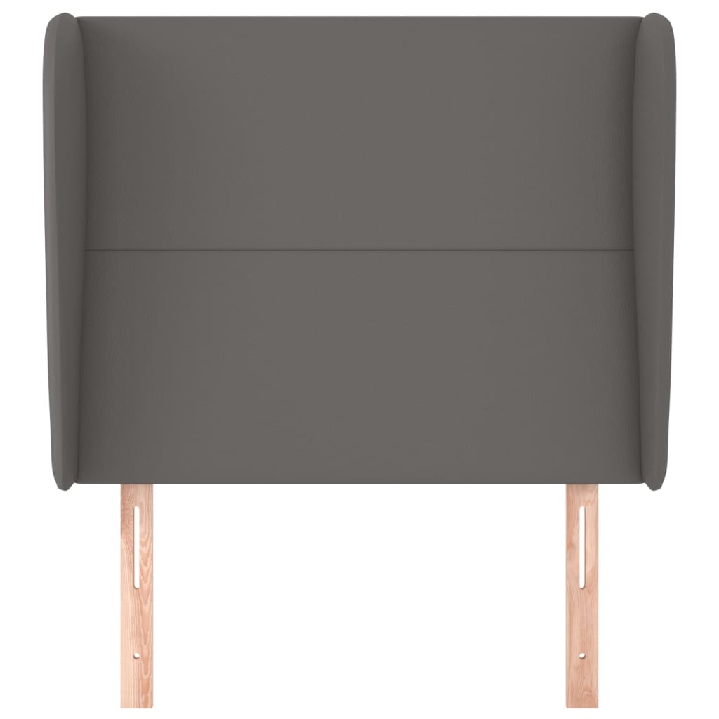 vidaXL Tăblie de pat cu aripioare gri 93x23x118/128 cm piele eco