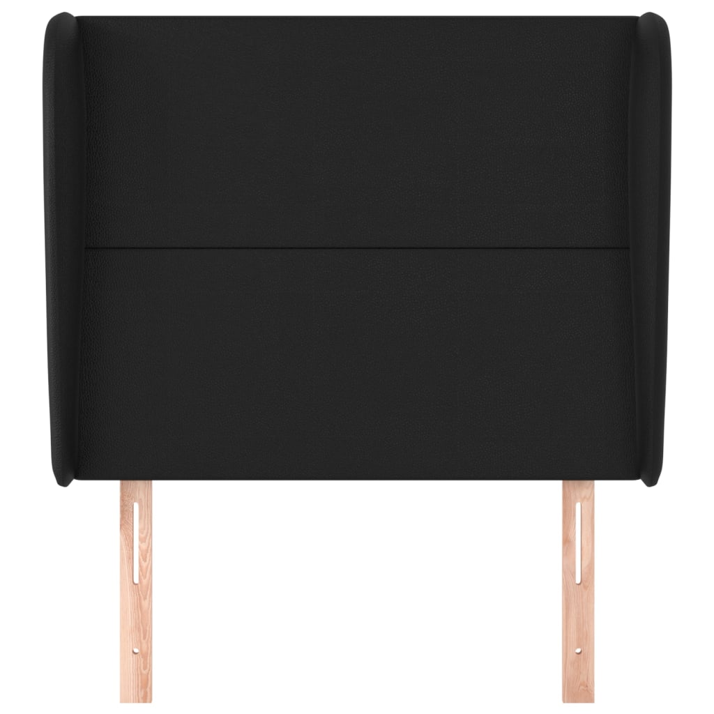 vidaXL Tăblie de pat cu aripioare, negru, 103x23x118/128 cm, piele eco