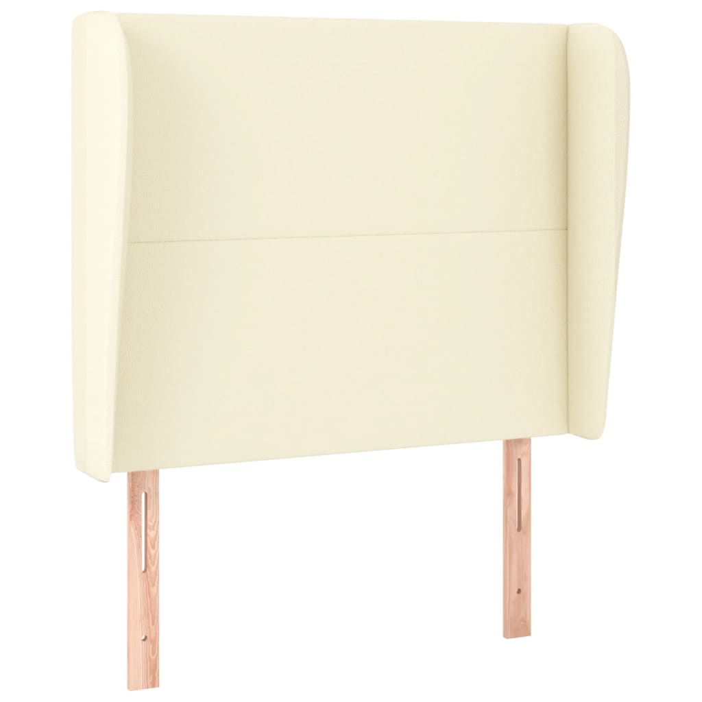 vidaXL Tăblie de pat cu aripioare, crem, 103x23x118/128 cm, piele eco