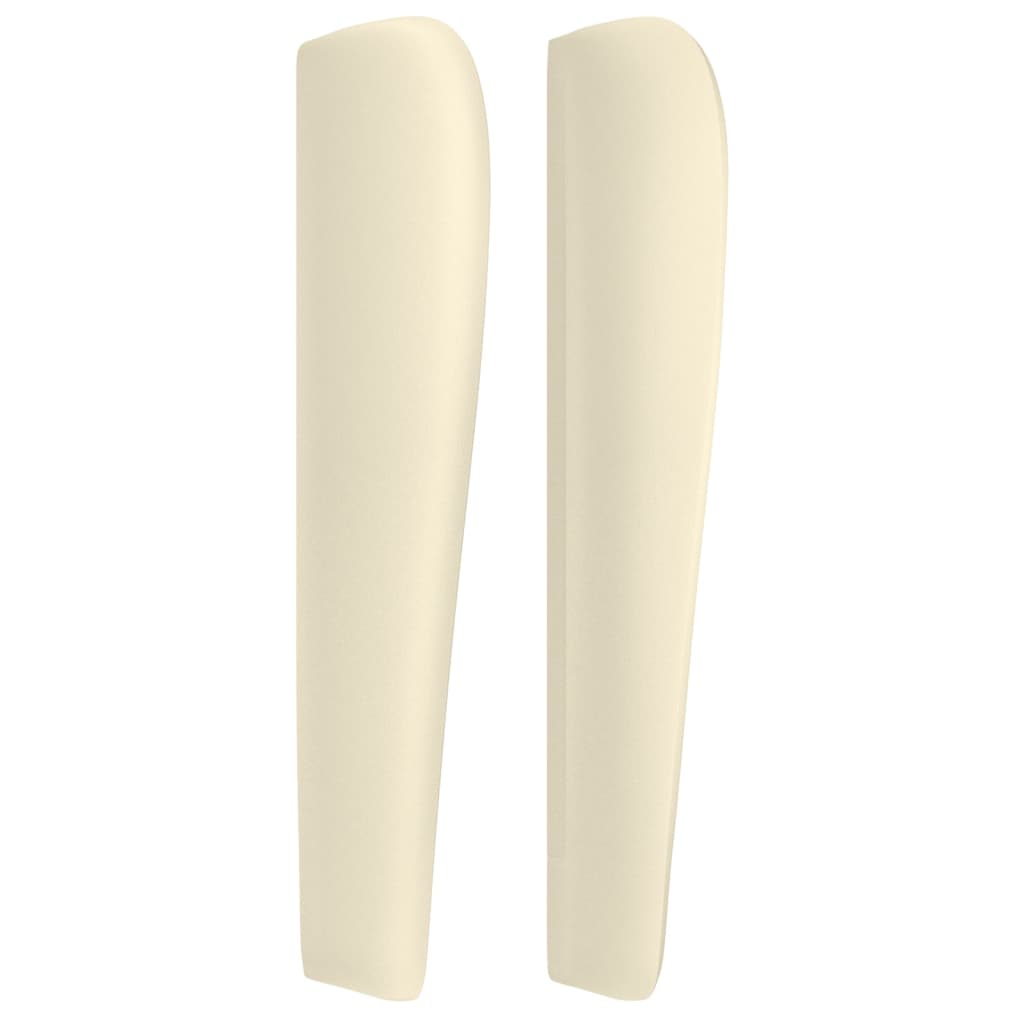 vidaXL Tăblie de pat cu aripioare, crem, 103x23x118/128 cm, piele eco