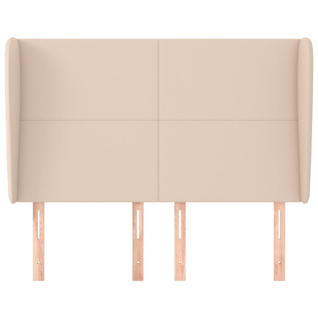 vidaXL Tăblie pat cu aripioare cappuccino 147x23x118/128 cm piele eco vidaXL Tăblie pat cu aripioare cappuccino 147x23x118/128 cm piele eco