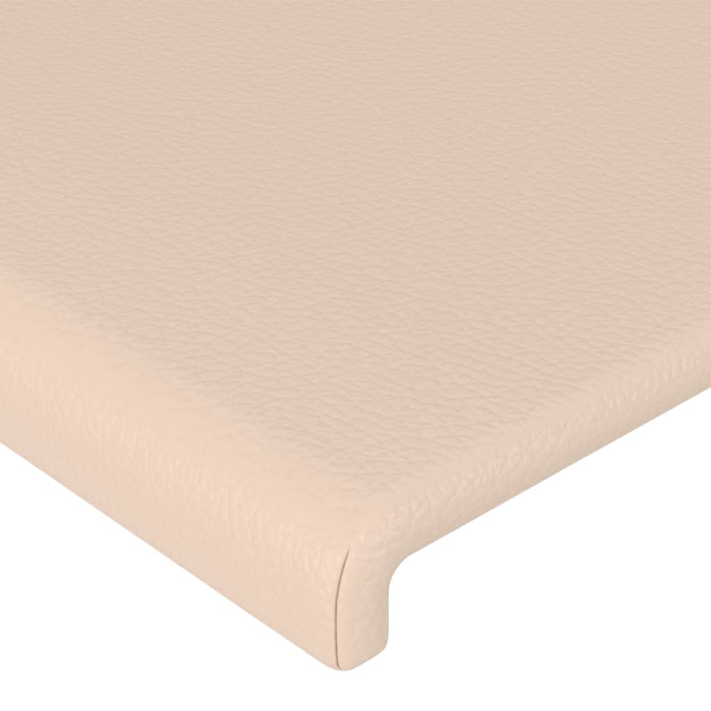 vidaXL Tăblie pat cu aripioare cappuccino 147x23x118/128 cm piele eco vidaXL Tăblie pat cu aripioare cappuccino 147x23x118/128 cm piele eco