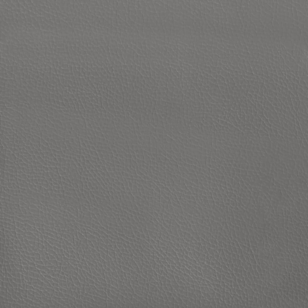 vidaXL Tăblie de pat cu aripioare gri 163x23x118/128 cm piele eco