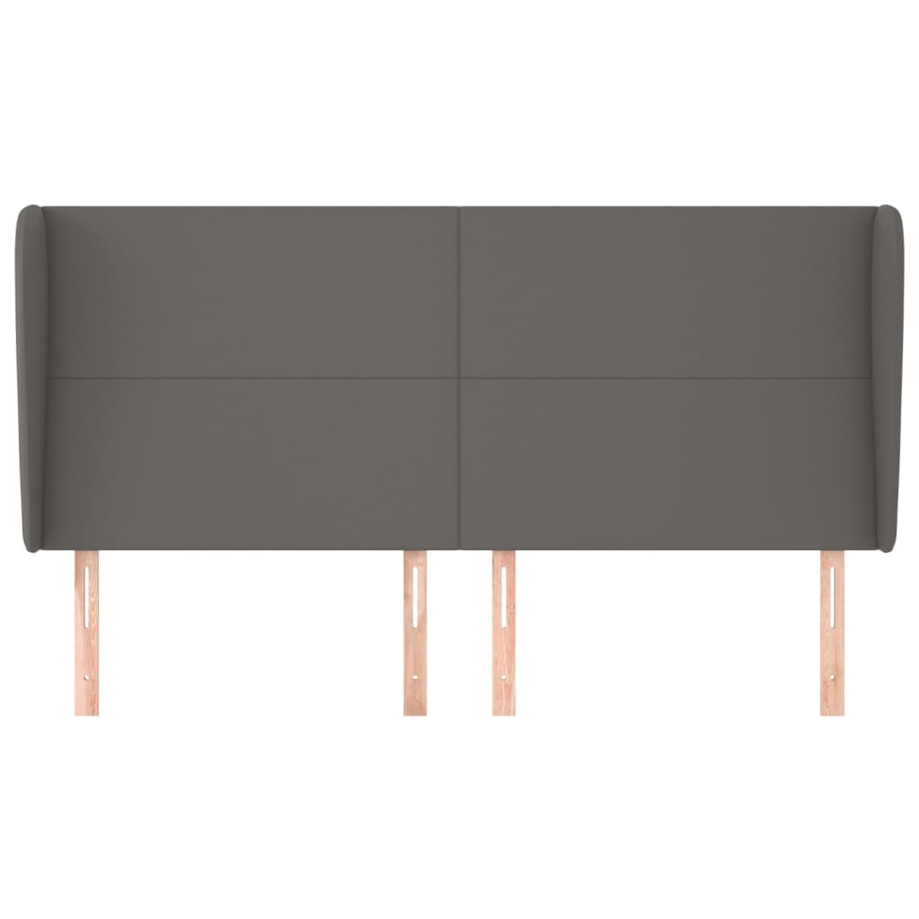 vidaXL Tăblie de pat cu aripioare gri 183x23x118/128 cm piele eco