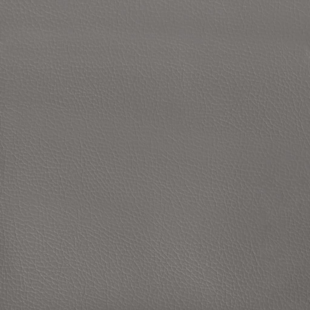 vidaXL Tăblie de pat cu aripioare gri 183x23x118/128 cm piele eco