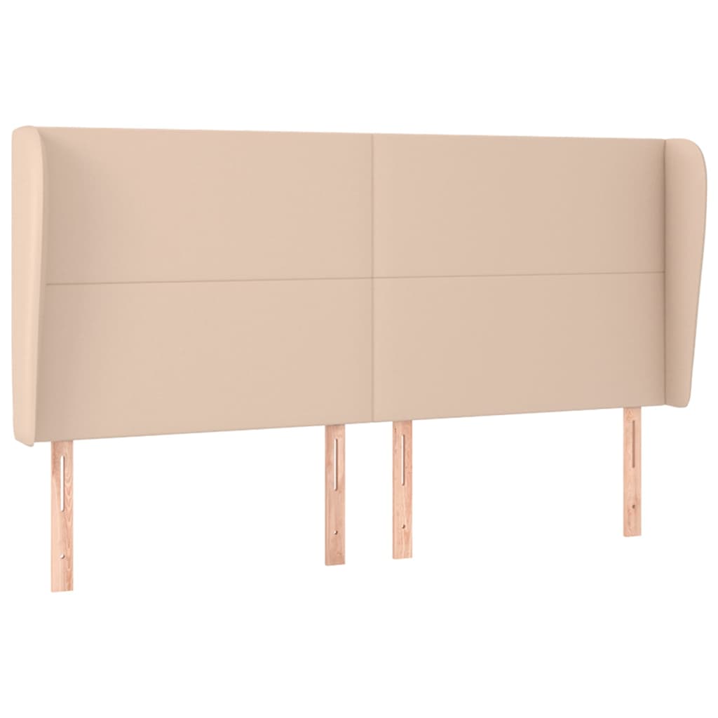 vidaXL Tăblie pat cu aripioare cappuccino 183x23x118/128 cm piele eco vidaXL Tăblie pat cu aripioare cappuccino 183x23x118/128 cm piele eco