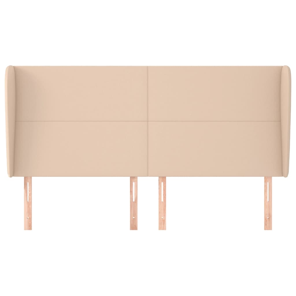 vidaXL Tăblie pat cu aripioare cappuccino 183x23x118/128 cm piele eco vidaXL Tăblie pat cu aripioare cappuccino 183x23x118/128 cm piele eco