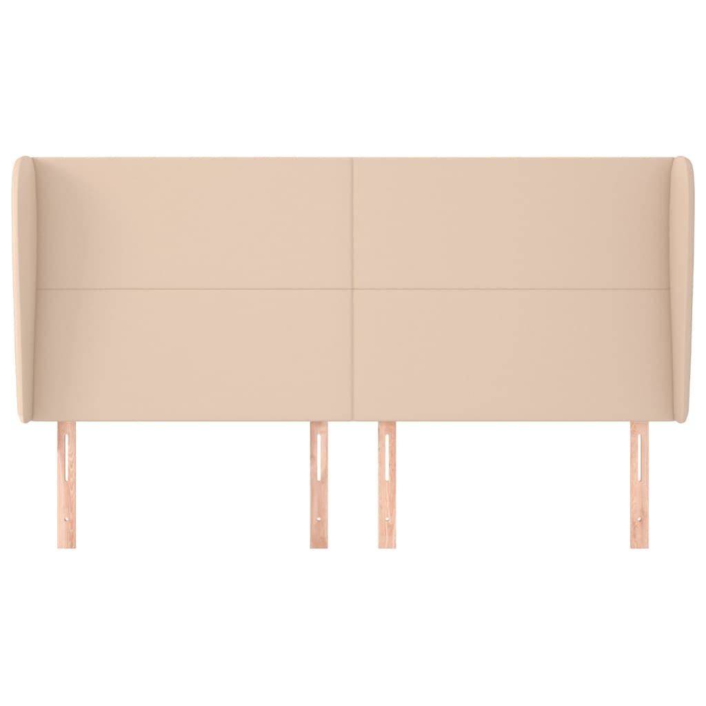 vidaXL Tăblie pat cu aripioare cappuccino 203x23x118/128 cm piele eco vidaXL Tăblie pat cu aripioare cappuccino 203x23x118/128 cm piele eco