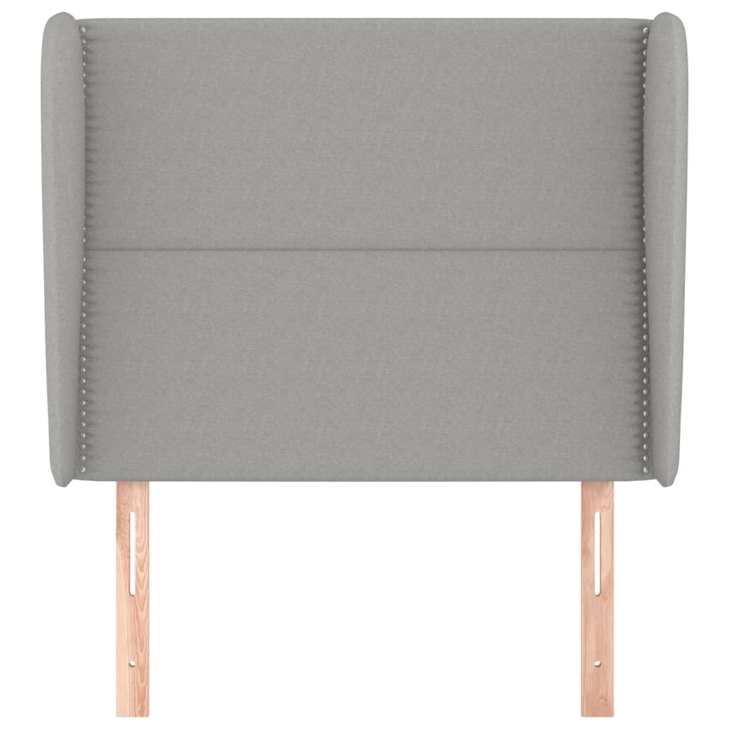 vidaXL Tăblie de pat cu aripioare gri deschis 83x23x118/128 cm textil