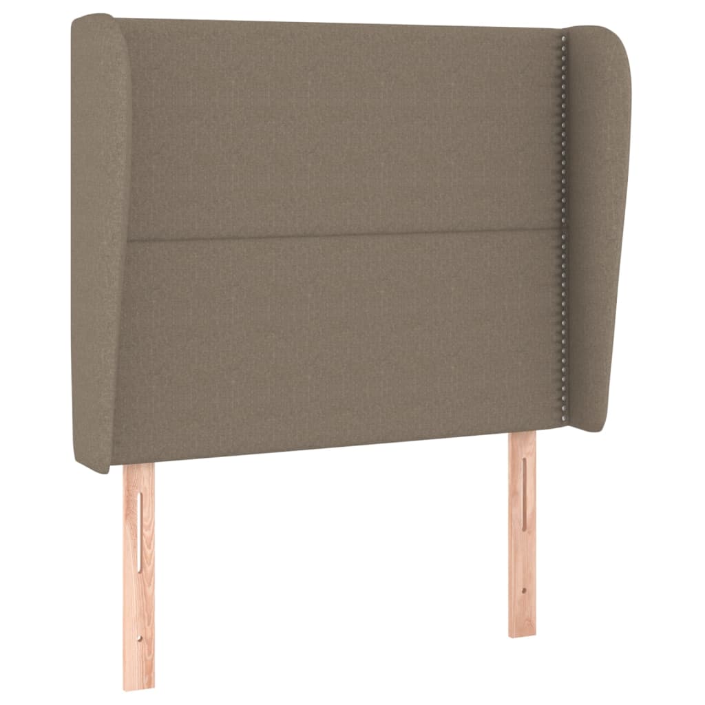 vidaXL Tăblie de pat cu aripioare gri taupe 93x23x118/128 cm textil