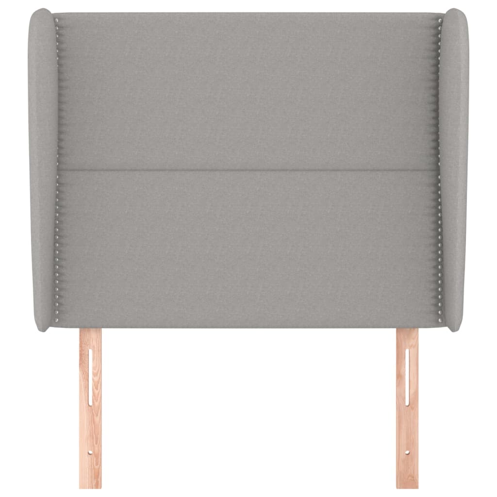 vidaXL Tăblie de pat cu aripioare gri deschis 103x23x118/128 cm textil