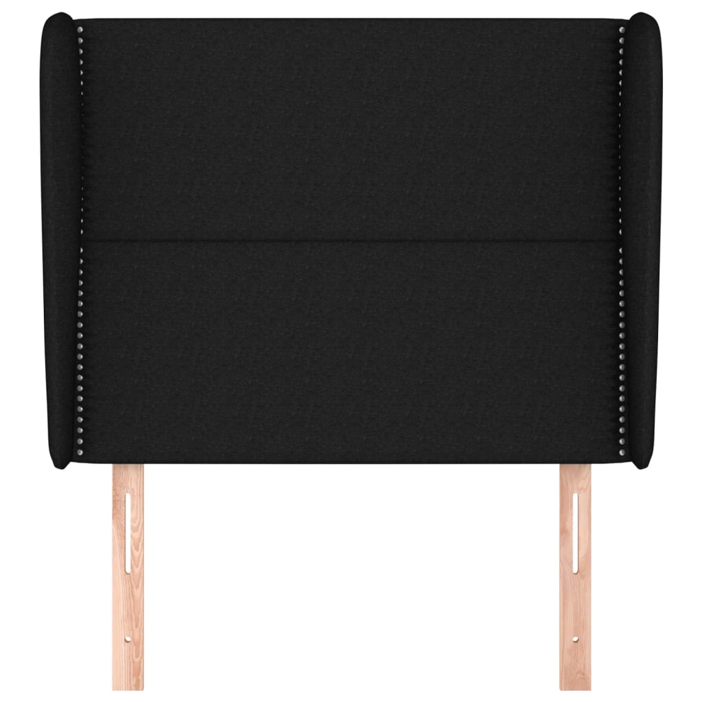 vidaXL Tăblie de pat cu aripioare, negru, 103x23x118/128 cm, textil