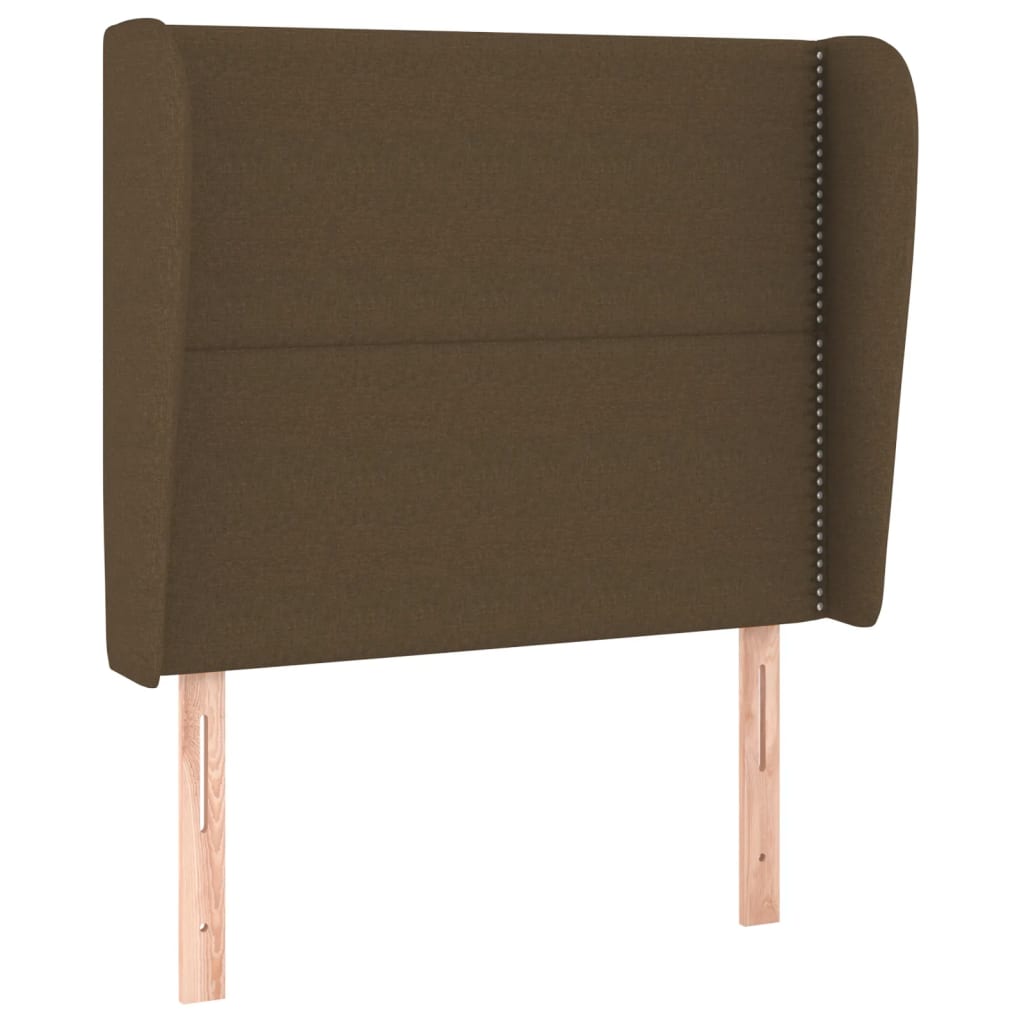 vidaXL Tăblie de pat cu aripioare maro închis 103x23x118/128 cm textil