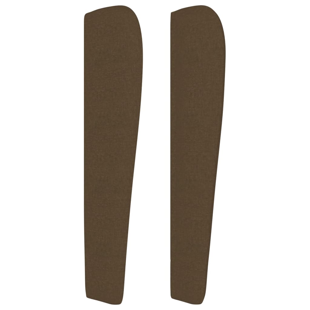 vidaXL Tăblie de pat cu aripioare maro închis 103x23x118/128 cm textil