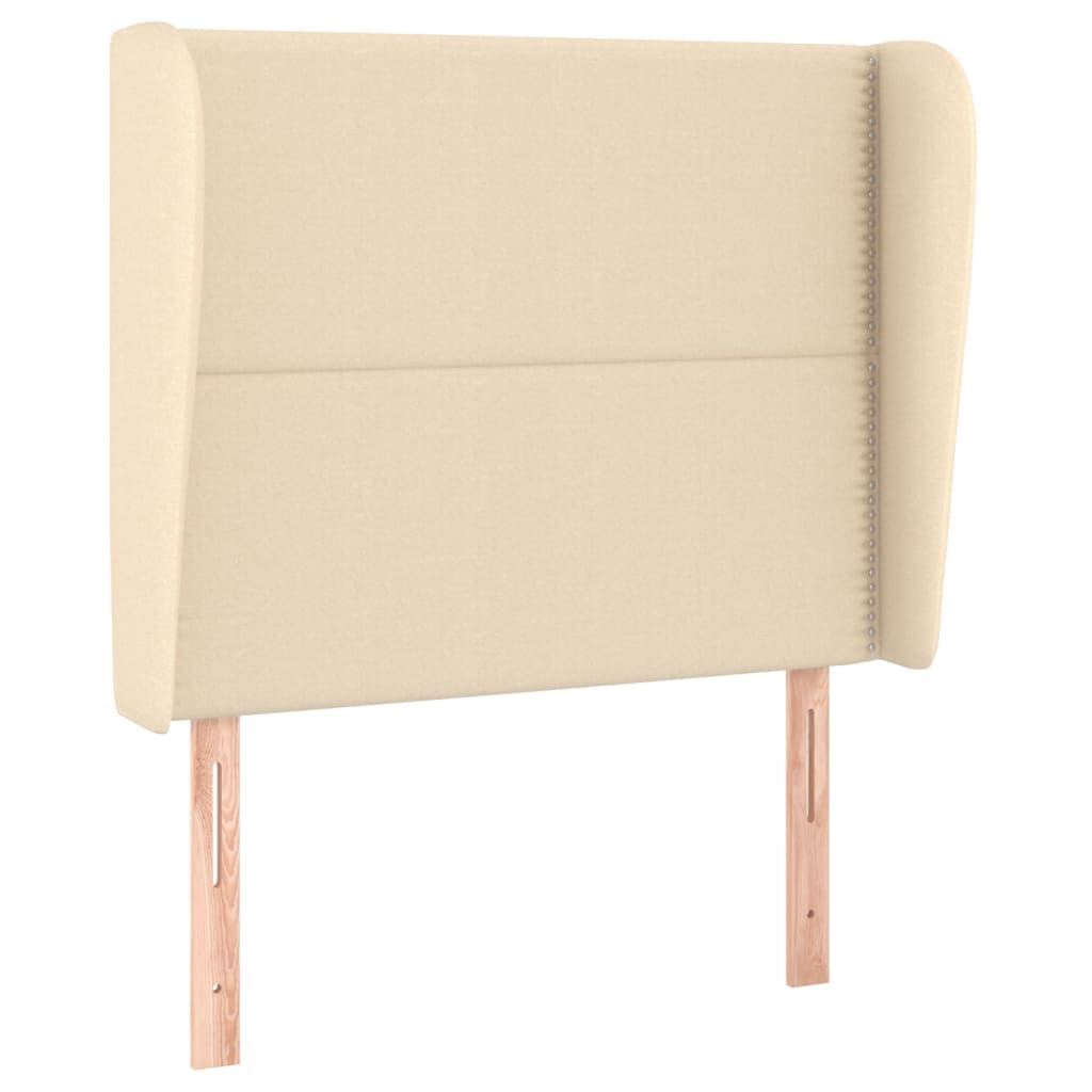 vidaXL Tăblie de pat cu aripioare, crem, 103x23x118/128 cm, textil