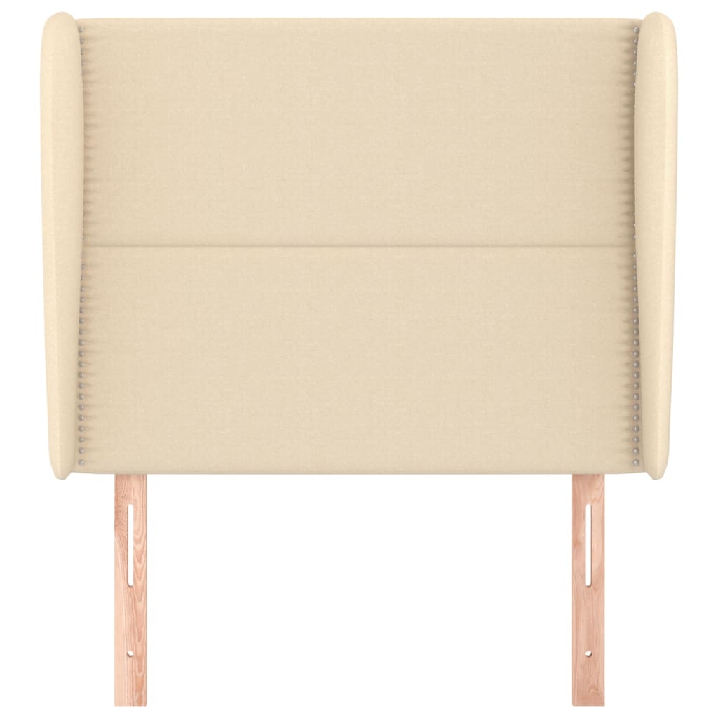 vidaXL Tăblie de pat cu aripioare, crem, 103x23x118/128 cm, textil