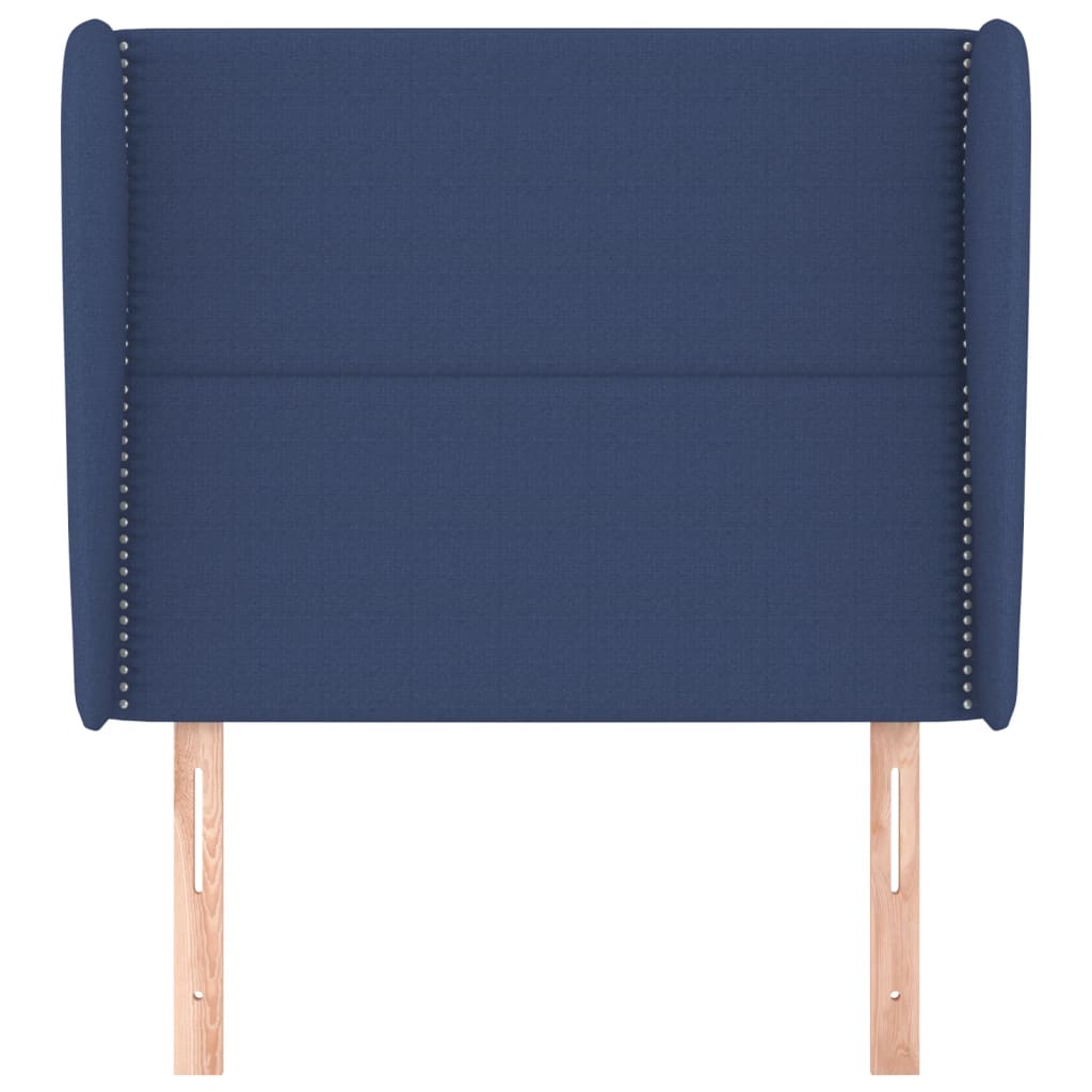 vidaXL Tăblie de pat cu aripioare, albastru, 103x23x118/128 cm, textil
