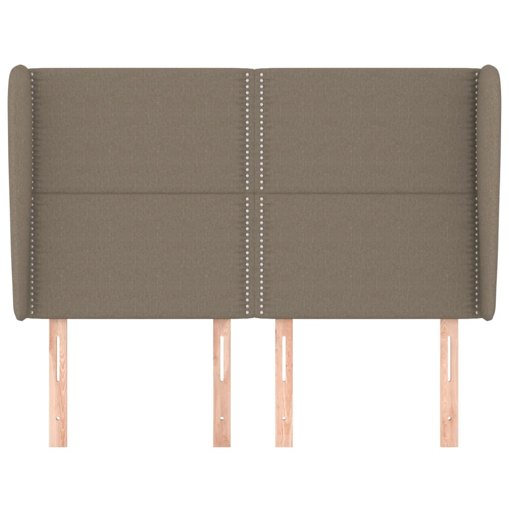 vidaXL Tăblie de pat cu aripioare gri taupe 147x23x118/128 cm textil