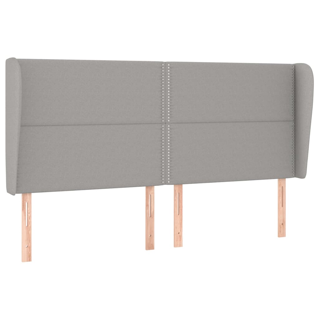 vidaXL Tăblie de pat cu aripioare gri deschis 163x23x118/128 cm textil vidaXL Tăblie de pat cu aripioare gri deschis 163x23x118/128 cm textil