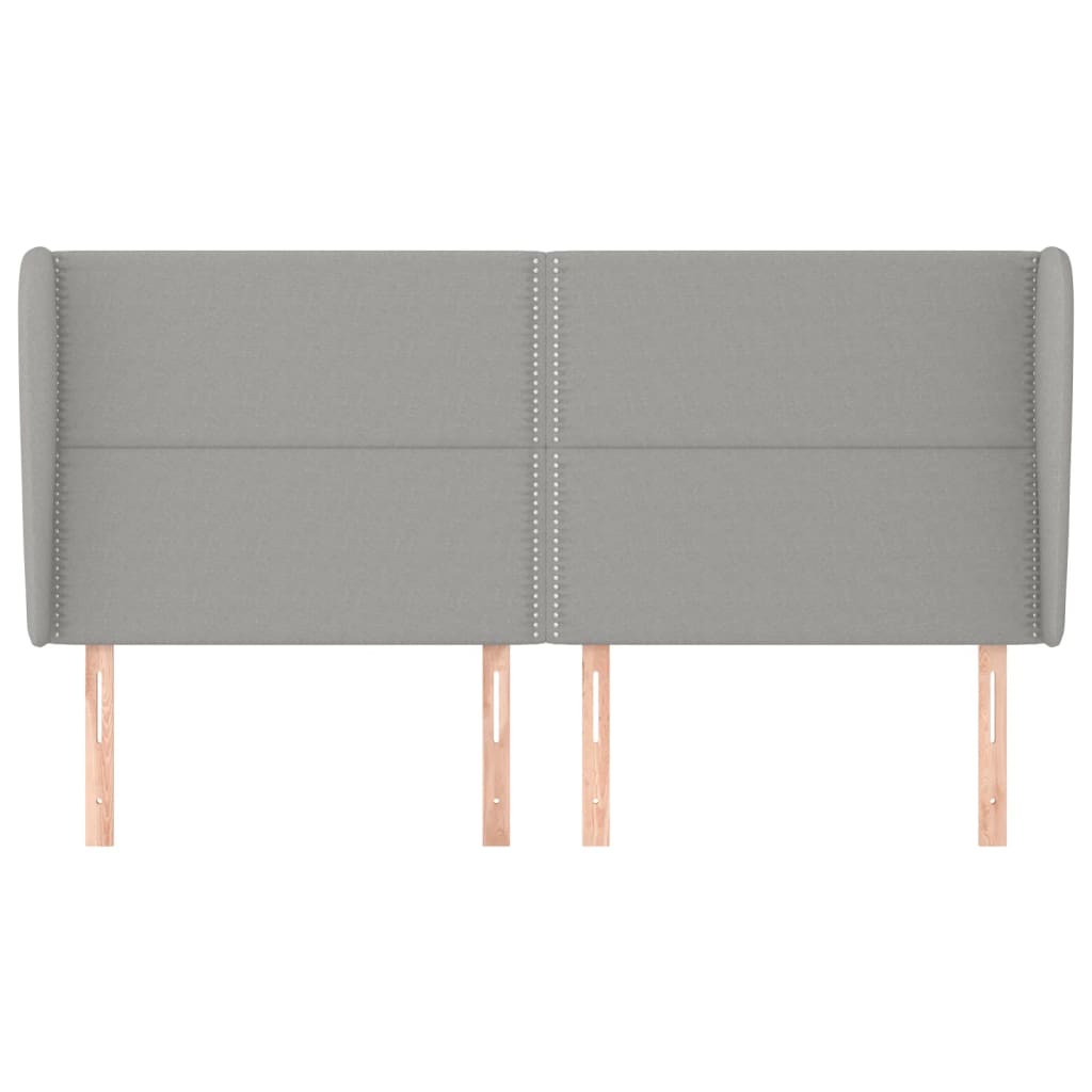 vidaXL Tăblie de pat cu aripioare gri deschis 163x23x118/128 cm textil vidaXL Tăblie de pat cu aripioare gri deschis 163x23x118/128 cm textil