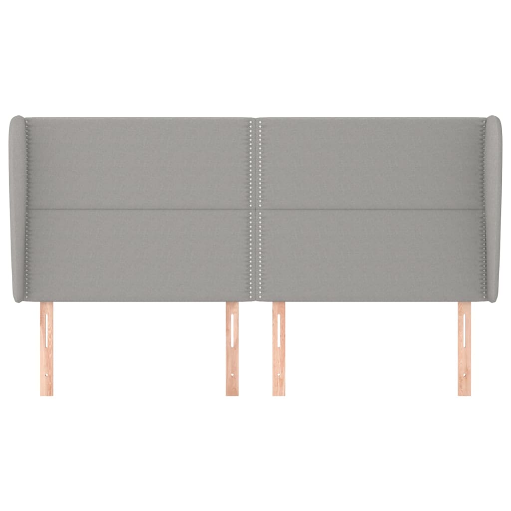 vidaXL Tăblie de pat cu aripioare gri deschis 183x23x118/128 cm textil