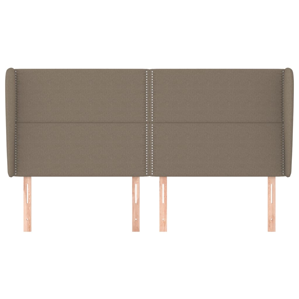 vidaXL Tăblie de pat cu aripioare gri taupe 183x23x118/128 cm textil