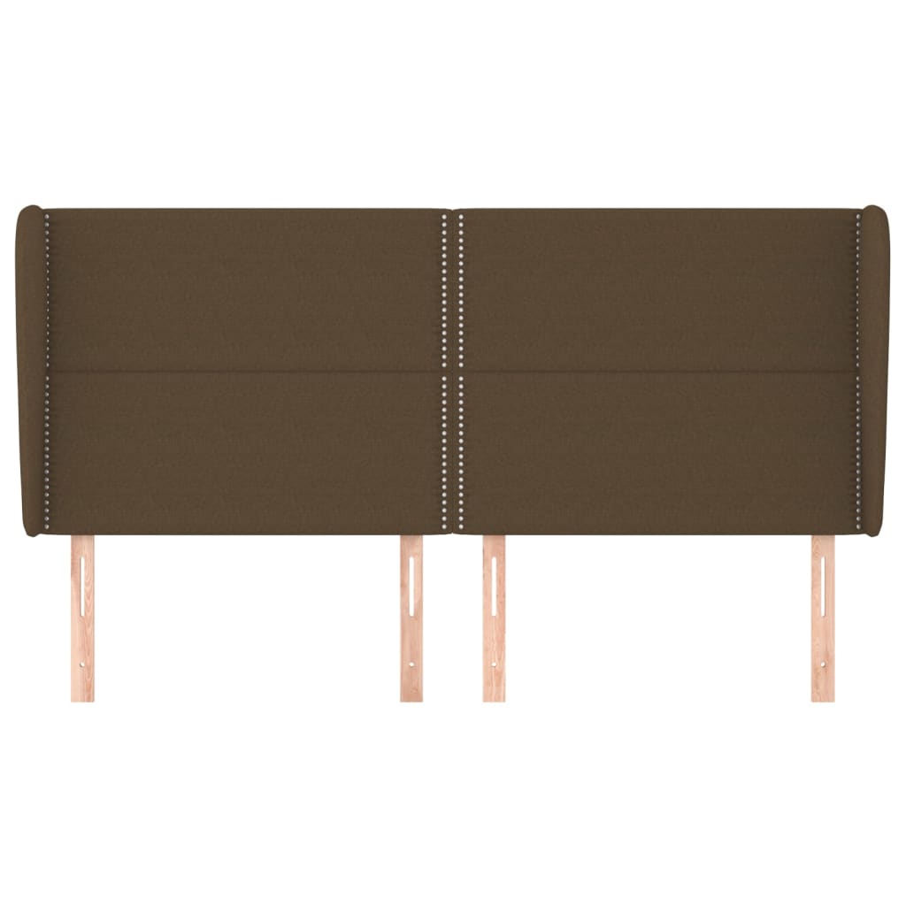 vidaXL Tăblie de pat cu aripioare maro închis 203x23x118/128 cm textil